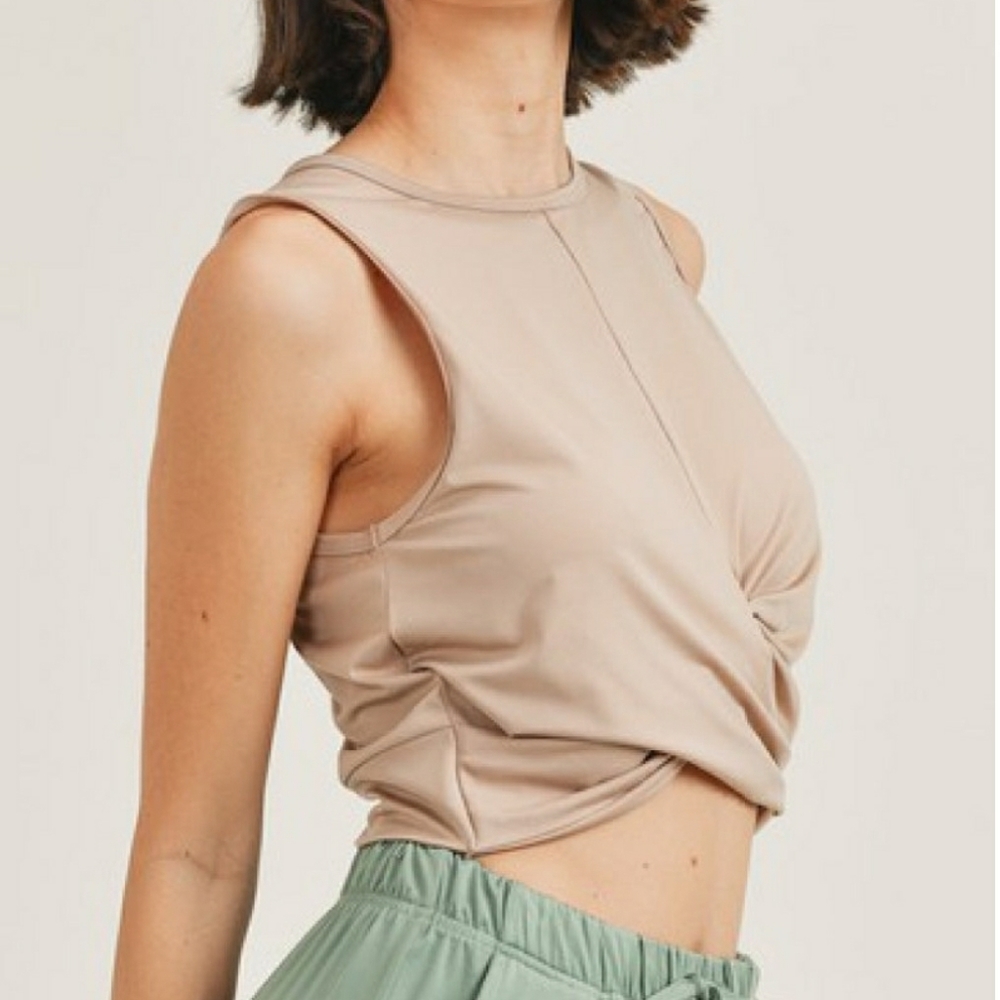 Sleeveless Cropped Twist Top